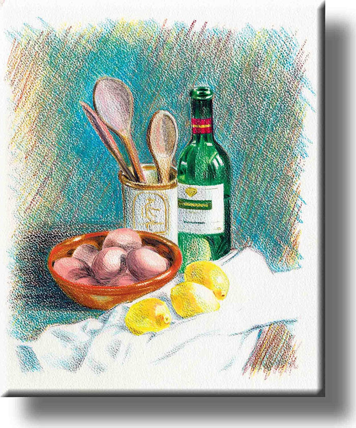 Home Cooking Kitchen Picture on Stretched Canvas, Wall Art decor, Ready to Hang!