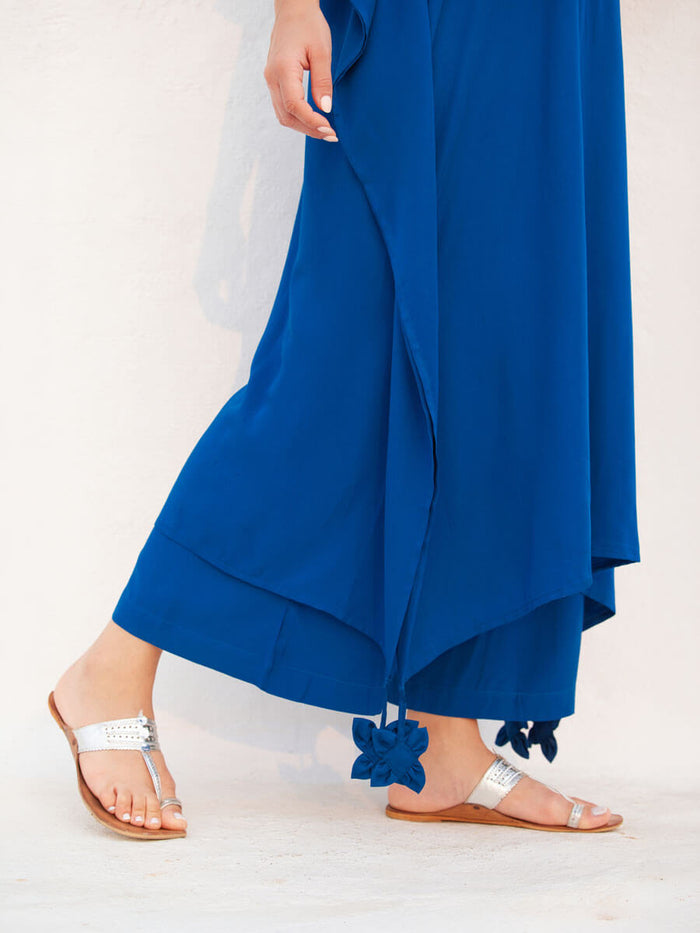 Blue Modal Palazzo Pants - Pinklay