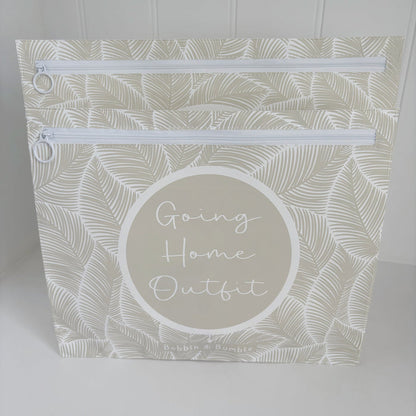 Hospital Bag Organiser Pouches - Unisex Beige Leaf Print - Baby & Toddler