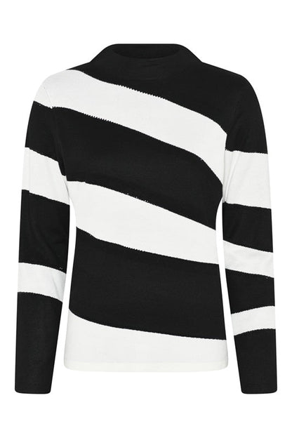 I’Cona  64110 60002 90 Black and White Pullover Dotique front
