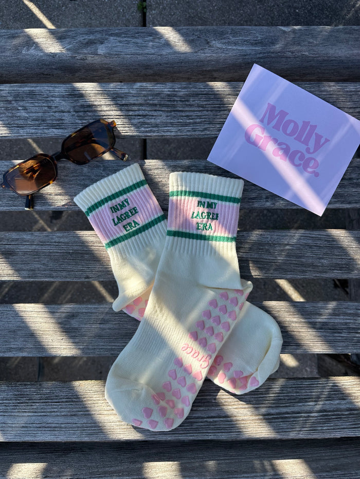 Retro pink green socks
