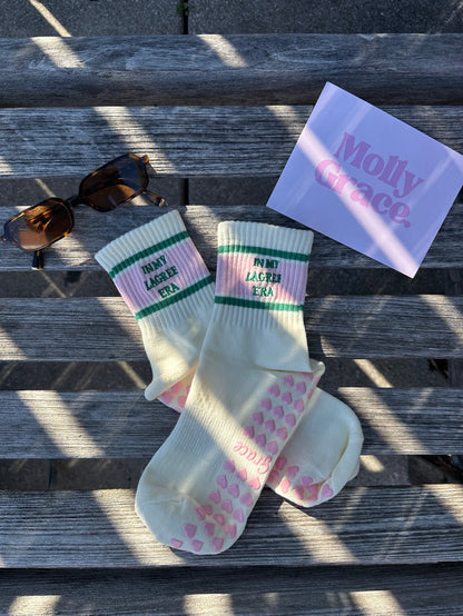Retro pink green socks