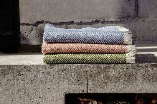 Indigo CorrÃ¡n Irish Wool Throw Blanket - Cushendale Woollen Mills