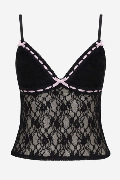 Jae Bunny Lace Cami Black
