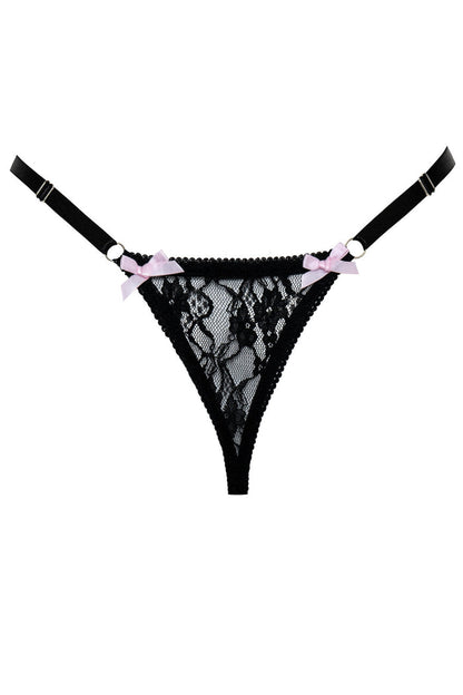Jae Bunny Lace G-String Black