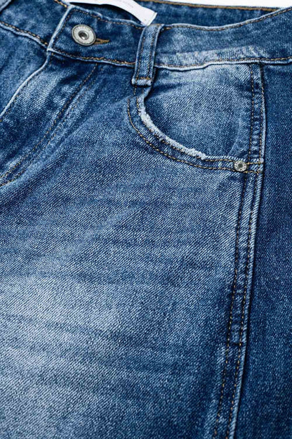 jeans with two side seams and balloon effect - Denim