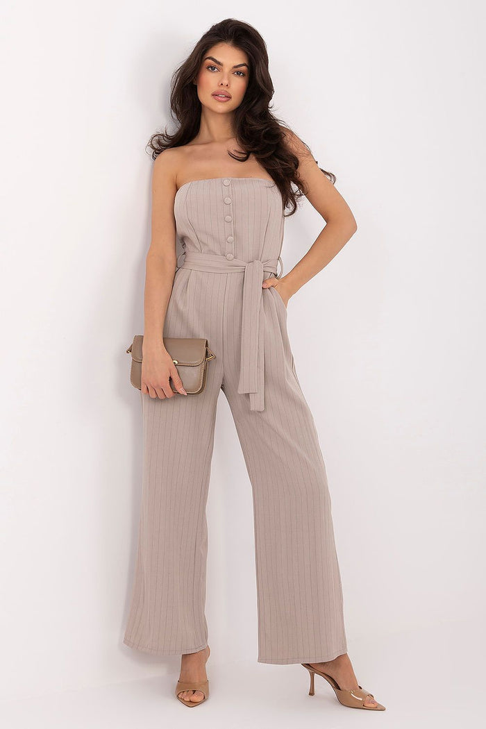 Jumpsuit in Stripes - Stylish One-Piece beige 2 one-size-fits-all - One-piece