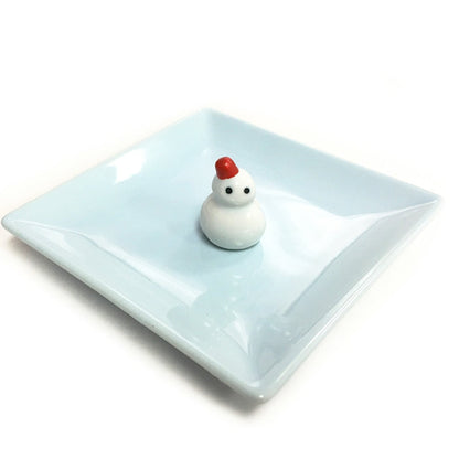 KAWAII COLLECTION: Snowman Holder w/Blue Plate