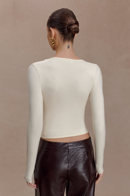 Kaylen Knit Long Sleeve Top - Ivory