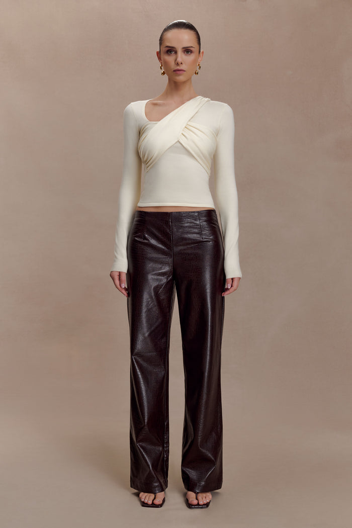 Kaylen Knit Long Sleeve Top - Ivory