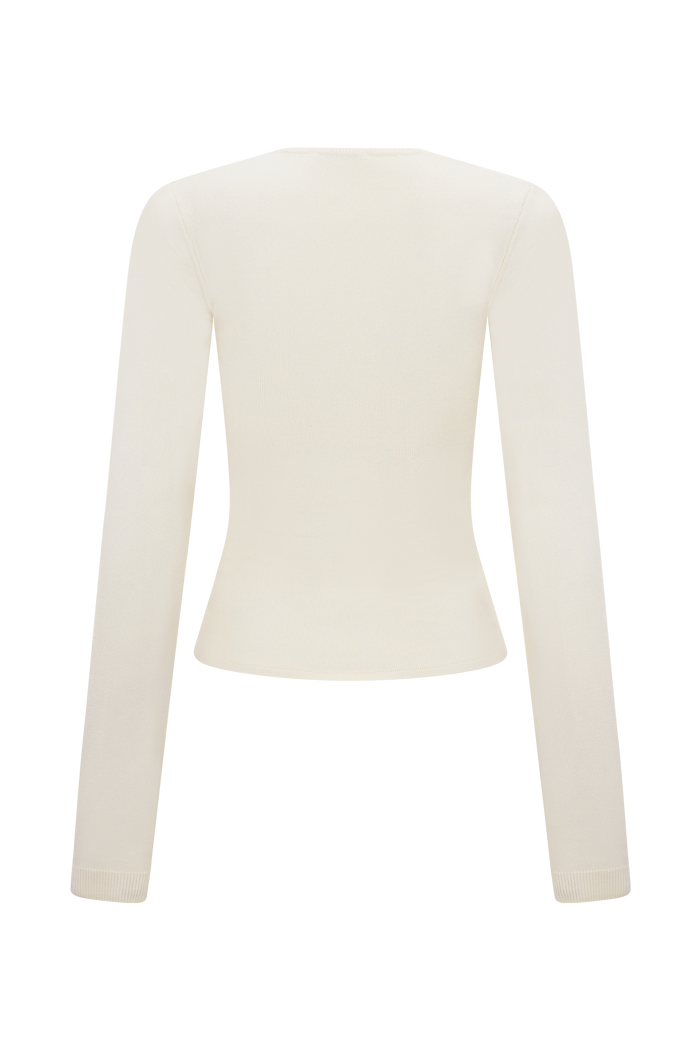 Kaylen Knit Long Sleeve Top - Ivory