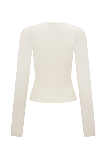 Kaylen Knit Long Sleeve Top - Ivory