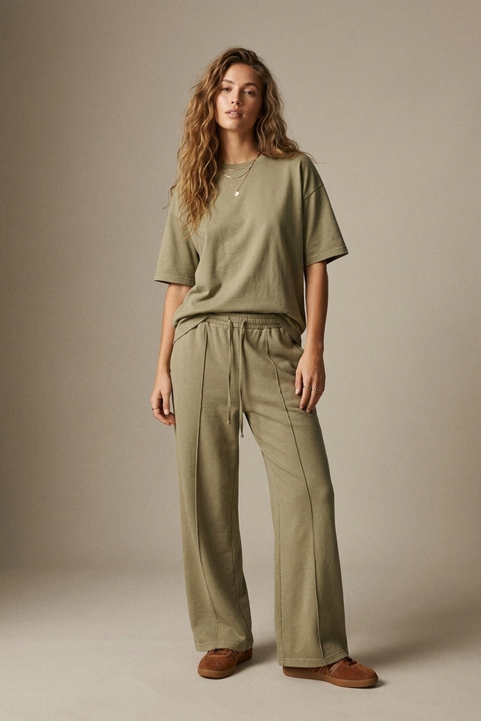 Khaki Cotton Crew Neck Regular Fit Short Sleeve T-Shirt