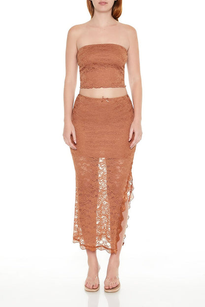 Lace Cropped Tube Top