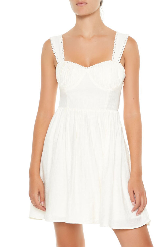 Lace-Up Babydoll Mini Dress