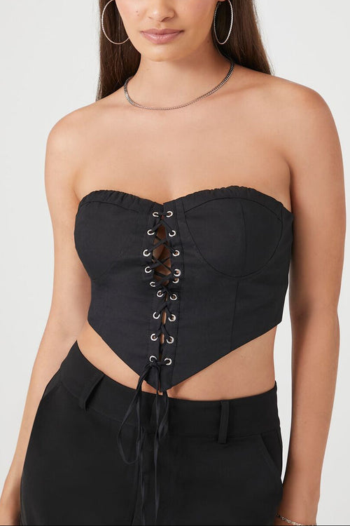 Lace-Up Bustier Tube Top