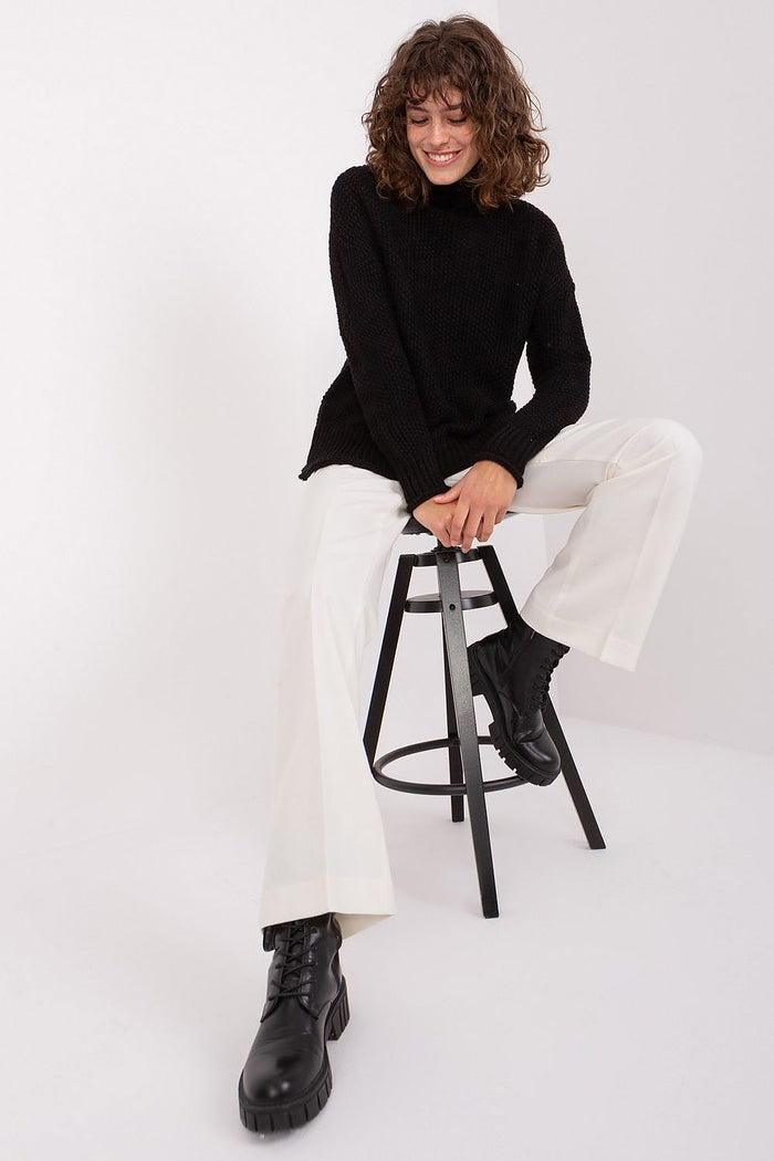 Ladies Casual Turtleneck Pullover Sweater - Sweaters
