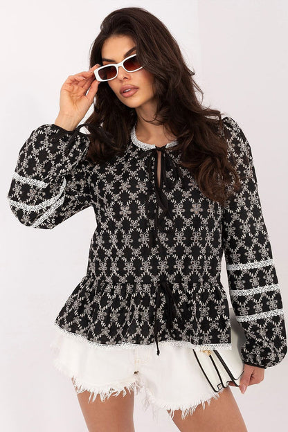 Lakerta Trendy Blouse with Puffy Sleeves - Blouse