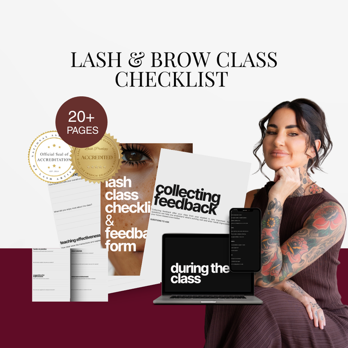Lash & Brow Class Checklist & Feedback Form For Trainers Ebook