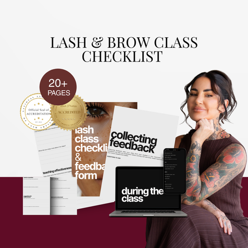 Lash & Brow Class Checklist & Feedback Form For Trainers Ebook
