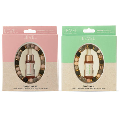 Lava Bead Aromatherapy Bracelet Set - Balance & Happiness - Aromatherapy Bracelet