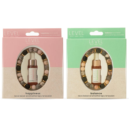 Lava Bead Aromatherapy Bracelet Set - Balance & Happiness - Aromatherapy Bracelet