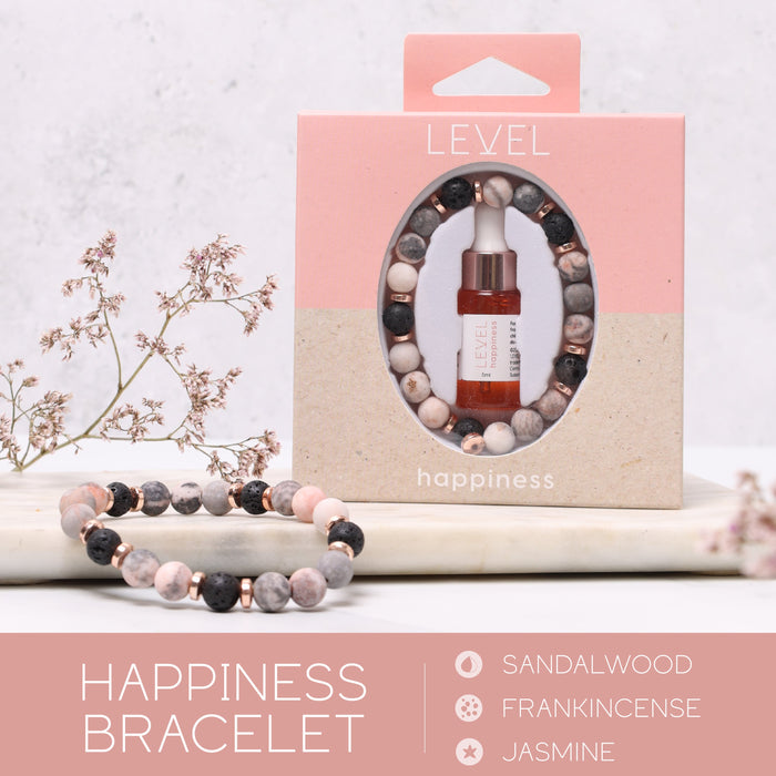 Lava Bead Aromatherapy Bracelet Set - Balance & Happiness - Aromatherapy Bracelet