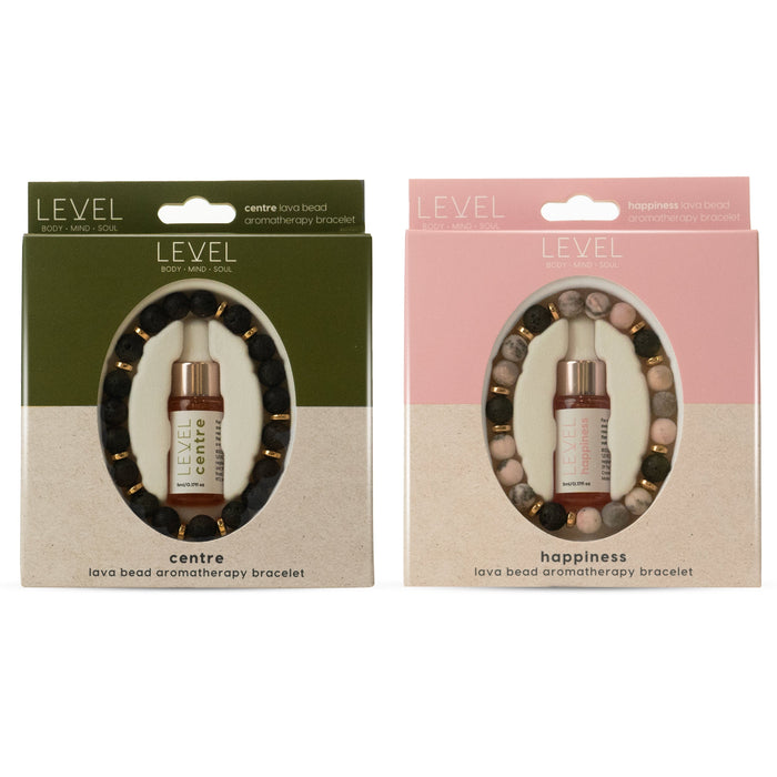 Lava Bead Aromatherapy Bracelet Set- Centre & Happiness - Aromatherapy Bracelet
