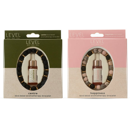 Lava Bead Aromatherapy Bracelet Set- Centre & Happiness - Aromatherapy Bracelet