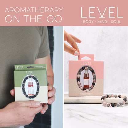 Lava Bead Aromatherapy Bracelet Set- Centre & Happiness - Aromatherapy Bracelet