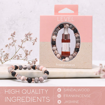 Lava Bead Aromatherapy Bracelet with Essential Oil - Happiness - Aromatherapy Bracelet