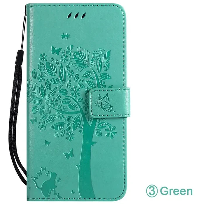 green tree pattern wallet case for samsung s9