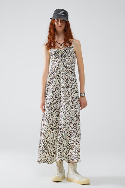 Leopard Print maxi Dress With Knot Detail - dress