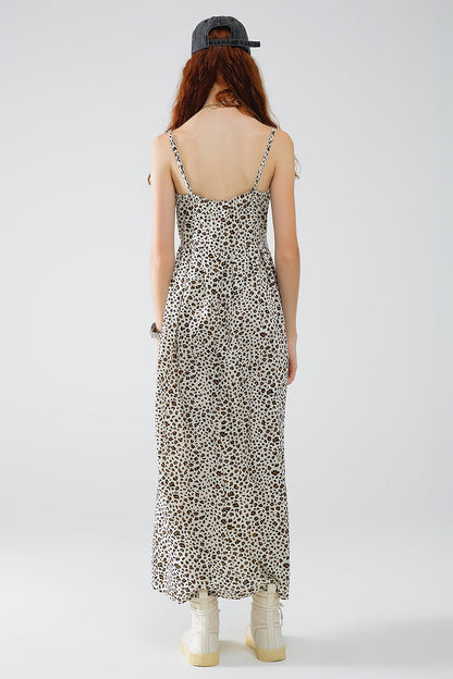 Leopard Print maxi Dress With Knot Detail - dress