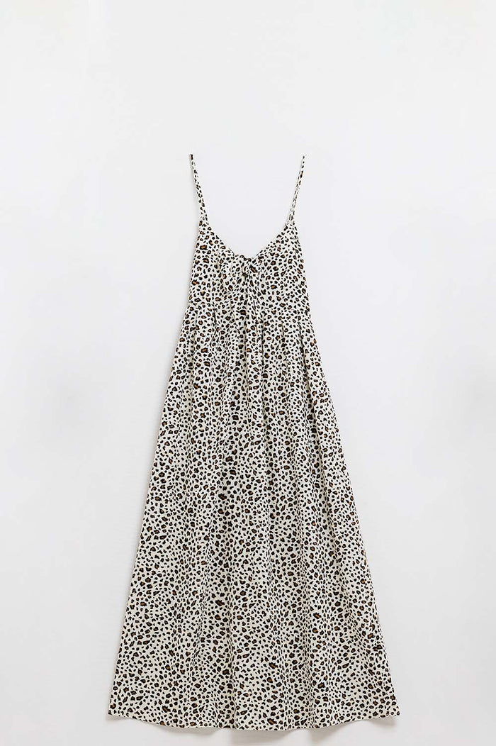 Leopard Print maxi Dress With Knot Detail - dress