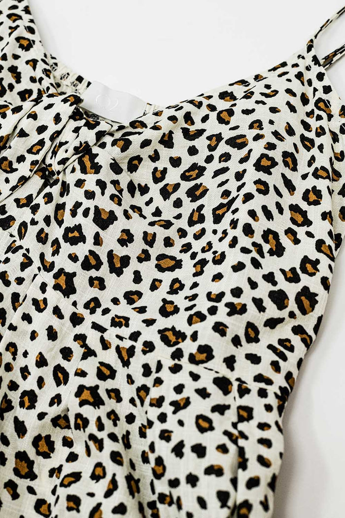 Leopard Print maxi Dress With Knot Detail - dress