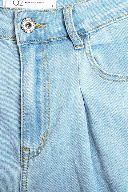 Light Blue Wide-Leg jeans with pleats - Denim