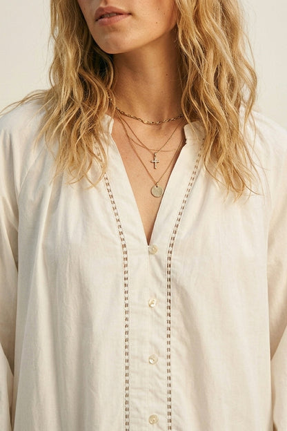 Lightweight Cotton Poplin Peasant Dress in white with Ruffle Hem - dress