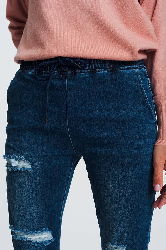 Lightweight jogger jeans in denim - Denim