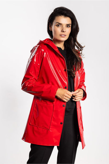 Lightweight Red Raincoat for Trendy Weather - Coats
