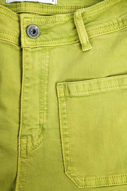 Lime Green Straight Leg Jeans With Front Pockets - Coloured Jeans