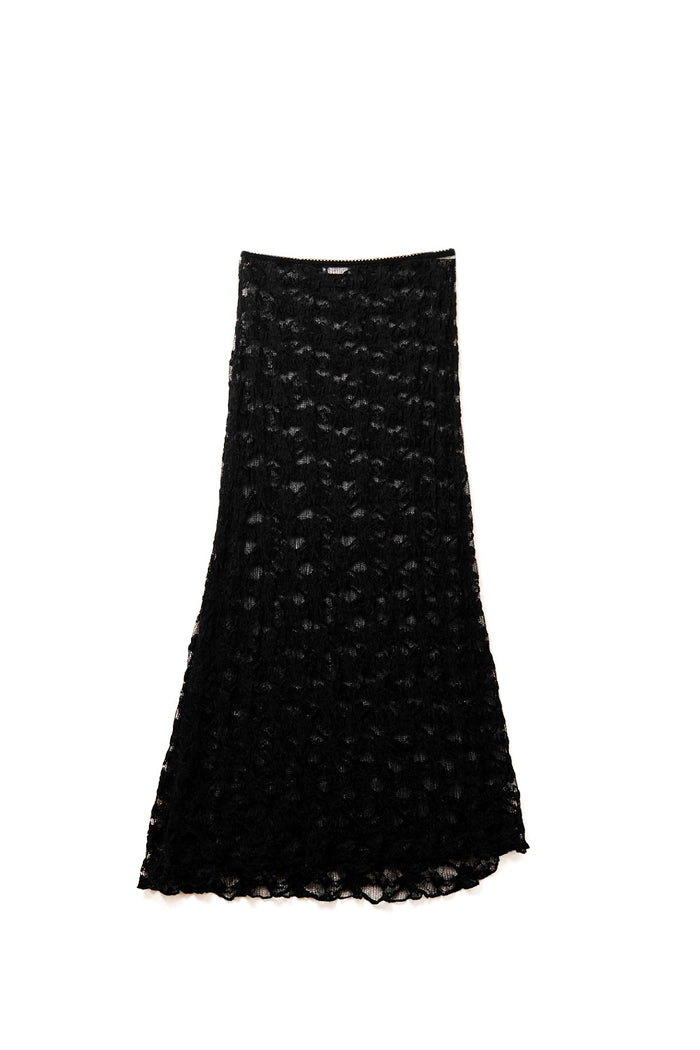 Long Sheer Black Bohemian Style Skirt