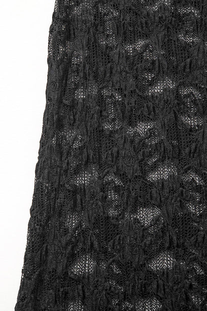 Long Sheer Black Bohemian Style Skirt