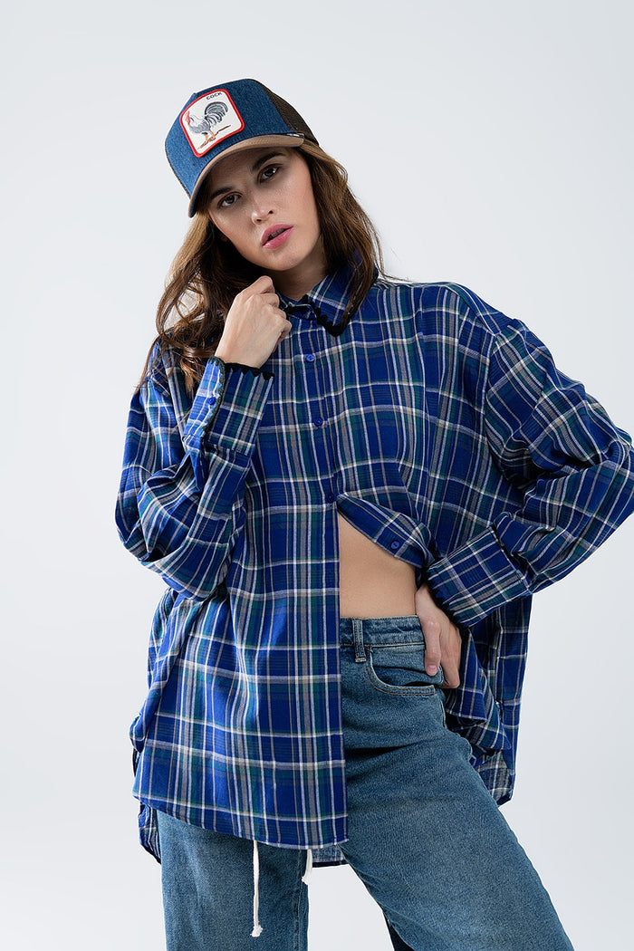 Lumberjack Oversized Shirt in Blue - Shirts