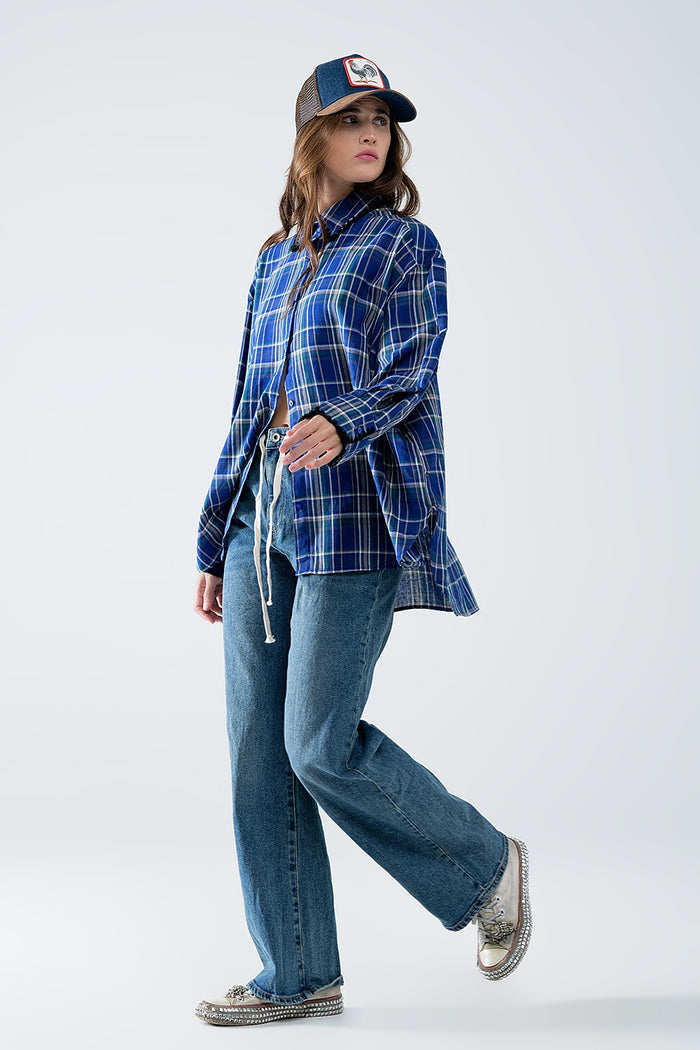 Lumberjack Oversized Shirt in Blue - Shirts