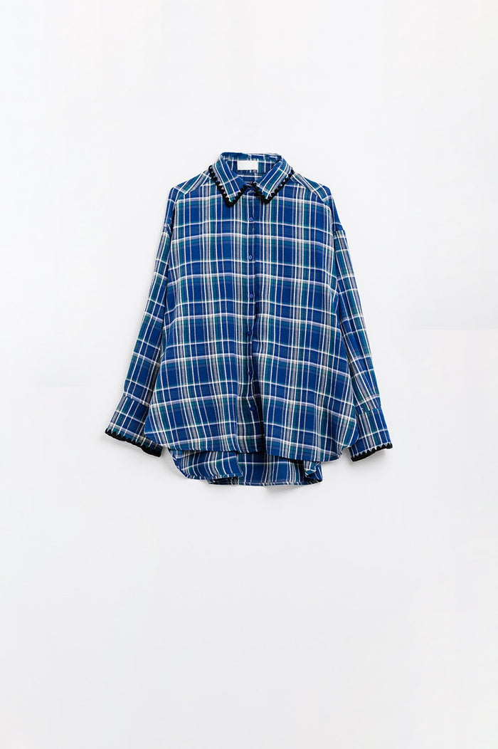Lumberjack Oversized Shirt in Blue - Shirts