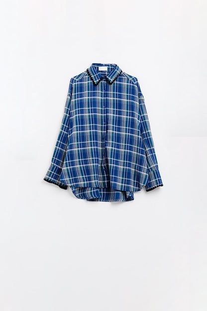 Lumberjack Oversized Shirt in Blue - Shirts