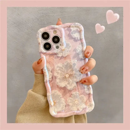 For iPhone 13 / M4 pink flower