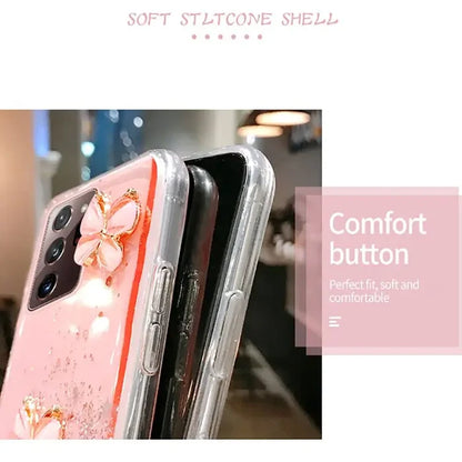 a pink iphone case with a flower design
