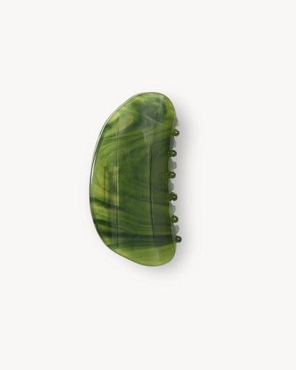 View from above of the Machete Crescent Claw Clip in green